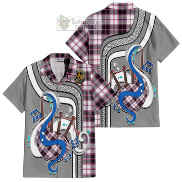 MacPherson Hunting Modern Tartan Short Sleeve Button Shirt with Epic Bagpipe Style