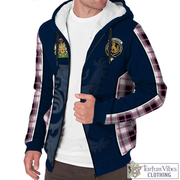 MacPherson Hunting Modern Tartan Sherpa Hoodie with Family Crest and Lion Rampant Vibes Sport Style