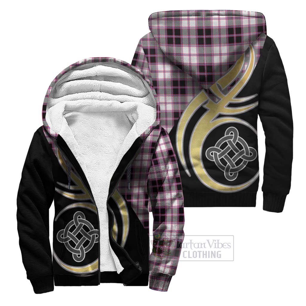 MacPherson Hunting Modern Tartan Sherpa Hoodie with Family Crest and Celtic Symbol Style Unisex S - Tartan Vibes Clothing