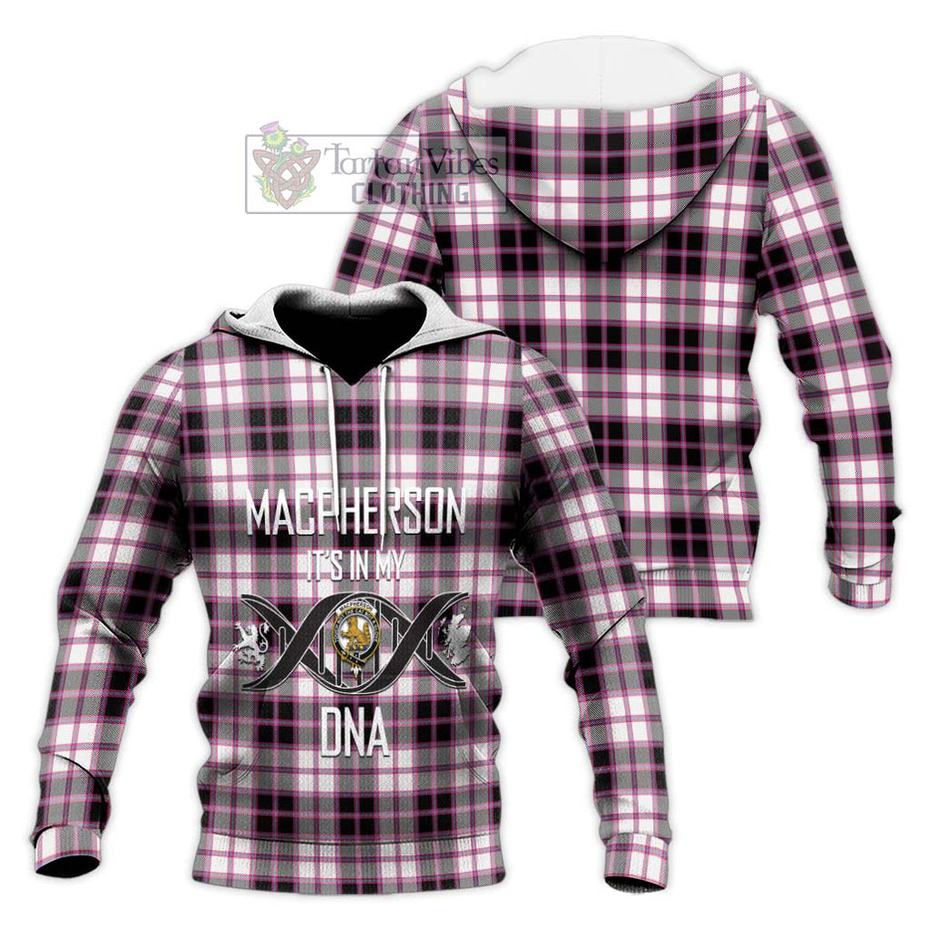 MacPherson Hunting Modern Tartan Knitted Hoodie with Family Crest DNA In Me Style Unisex Knitted Pullover Hoodie - Tartanvibesclothing Shop