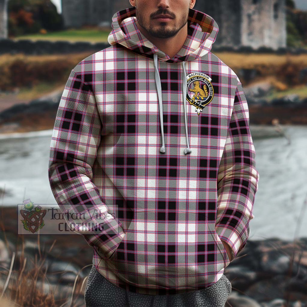 MacPherson Hunting Modern Tartan Cotton Hoodie with Family Crest Pullover Hoodie XS - Tartan Vibes Clothing