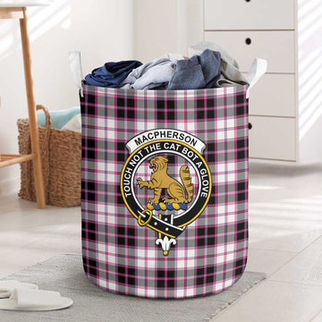 MacPherson Hunting Modern Tartan Laundry Basket with Family Crest