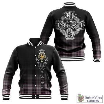 MacPherson Hunting Modern Tartan Baseball Jacket Featuring Alba Gu Brath Family Crest Celtic Inspired