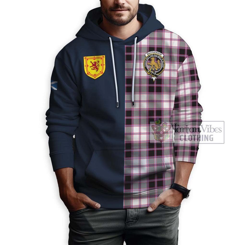 Tartan Vibes Clothing MacPherson Hunting Modern Tartan Hoodie with Scottish Lion Royal Arm Half Style