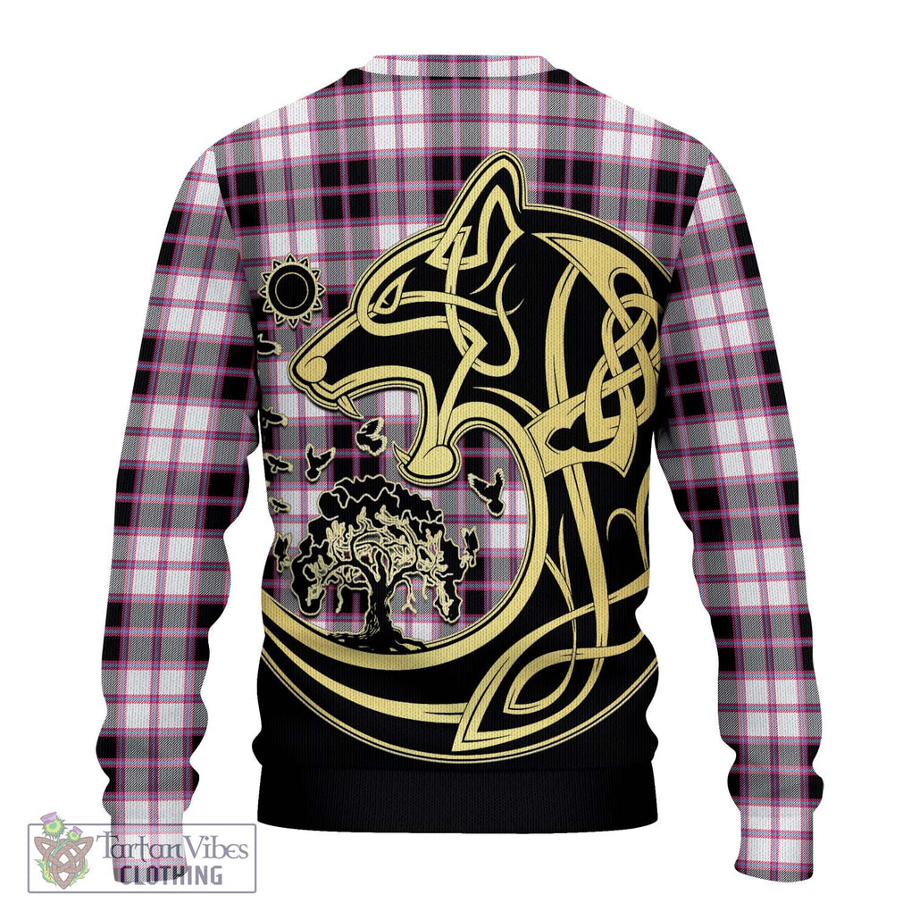 MacPherson Hunting Modern Tartan Knitted Sweater with Family Crest Celtic Wolf Style - Tartan Vibes Clothing