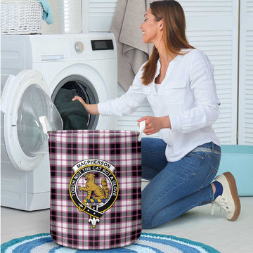 MacPherson Hunting Modern Tartan Laundry Basket with Family Crest