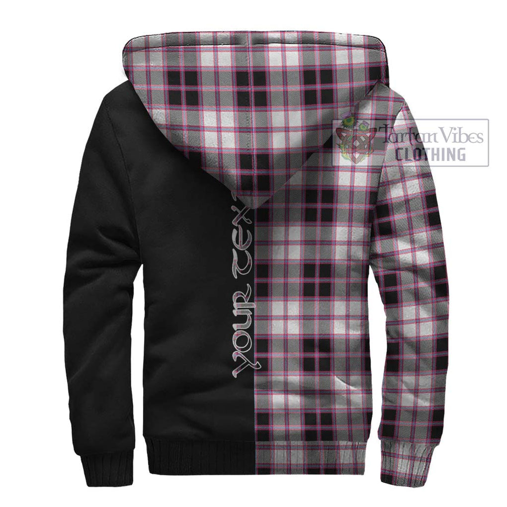 MacPherson Hunting Modern Tartan Sherpa Hoodie with Family Crest and Half Of Me Style - Tartanvibesclothing Shop