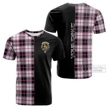 MacPherson Hunting Modern Tartan Cotton T-shirt with Family Crest and Half Of Me Style