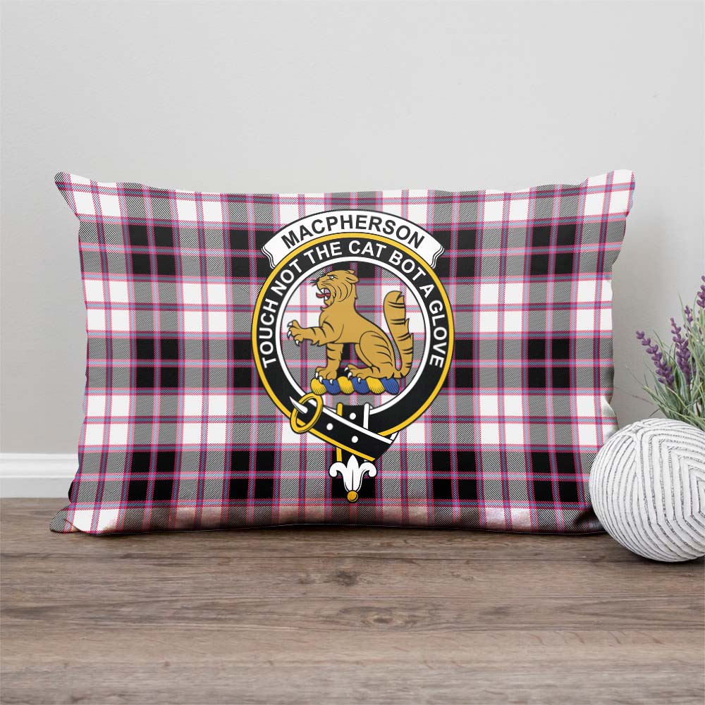 MacPherson Hunting Modern Tartan Pillow Cover with Family Crest Rectangle Pillow Cover - Tartanvibesclothing