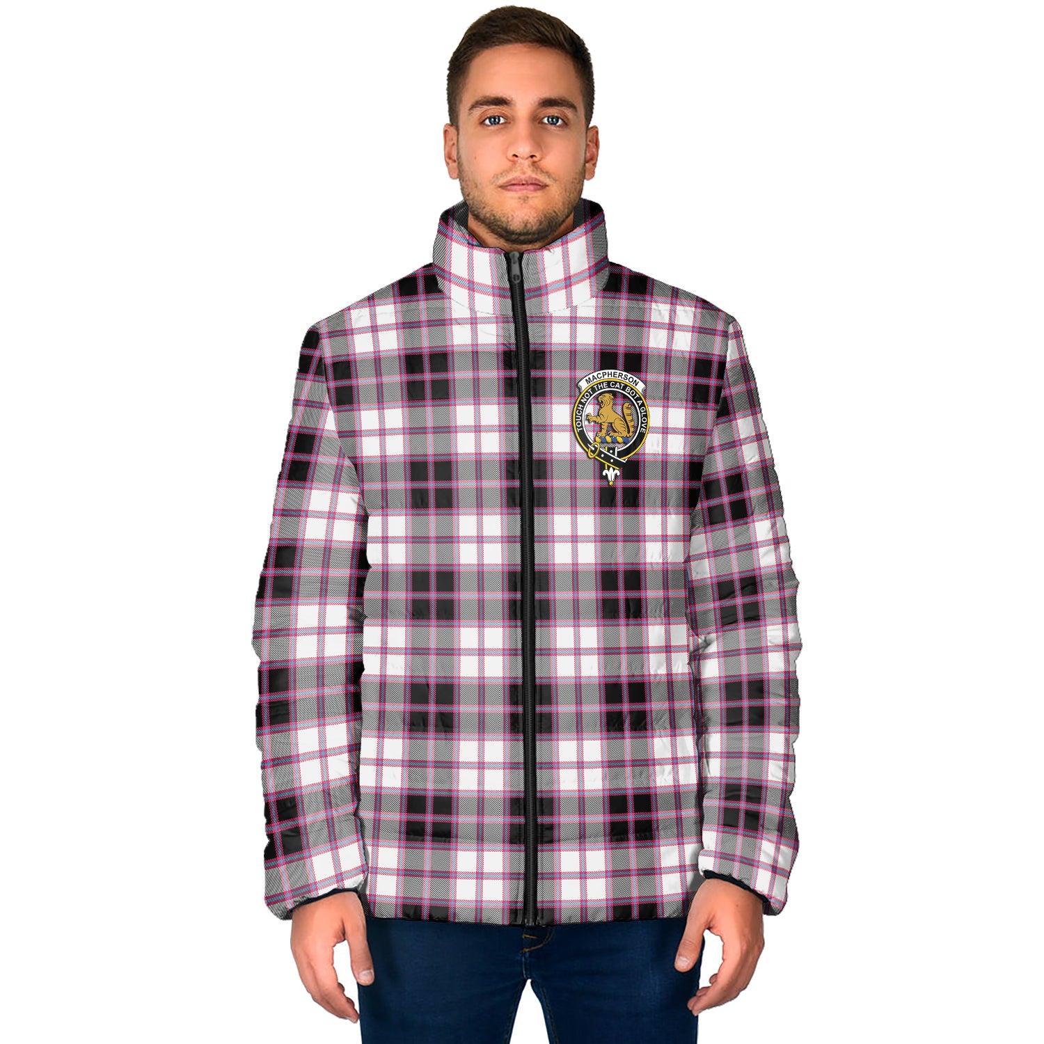 MacPherson Hunting Modern Tartan Padded Jacket with Family Crest - Tartan Vibes Clothing