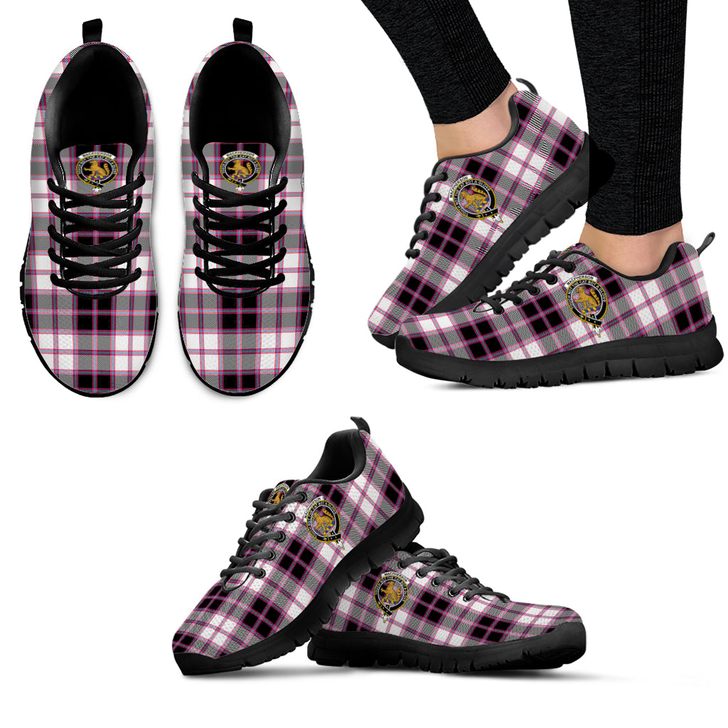 MacPherson Hunting Modern Tartan Sneakers with Family Crest - Tartan Vibes Clothing