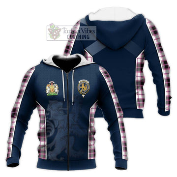 MacPherson Hunting Modern Tartan Knitted Hoodie with Family Crest and Lion Rampant Vibes Sport Style