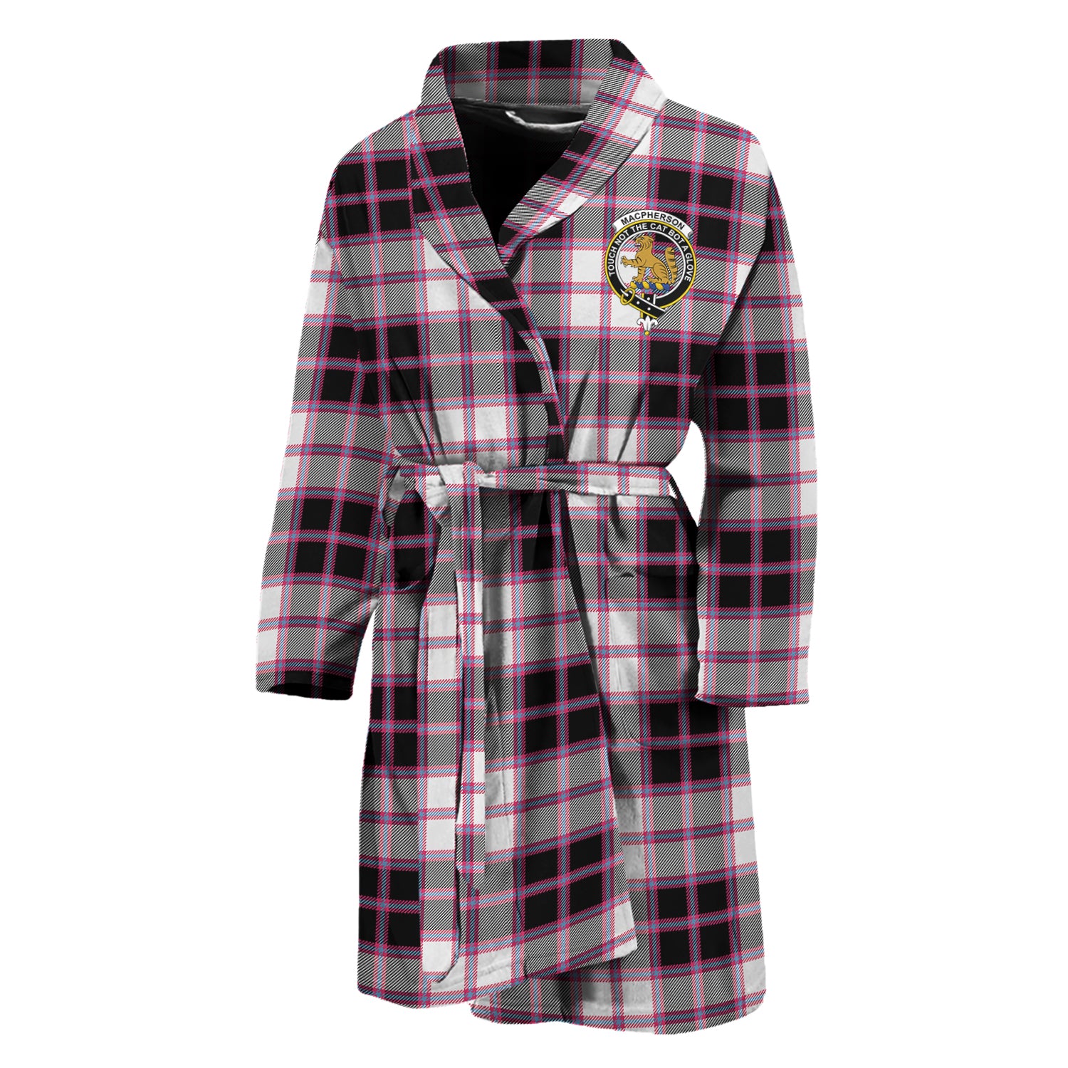 MacPherson Hunting Modern Tartan Bathrobe with Family Crest Unisex M - Tartan Vibes Clothing