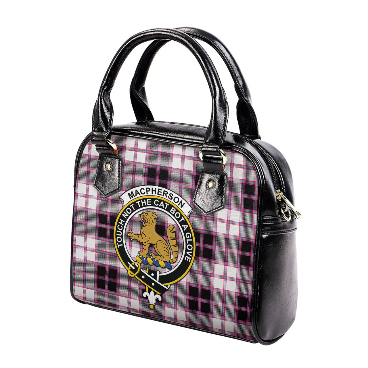 MacPherson Hunting Modern Tartan Shoulder Handbags with Family Crest - Tartanvibesclothing