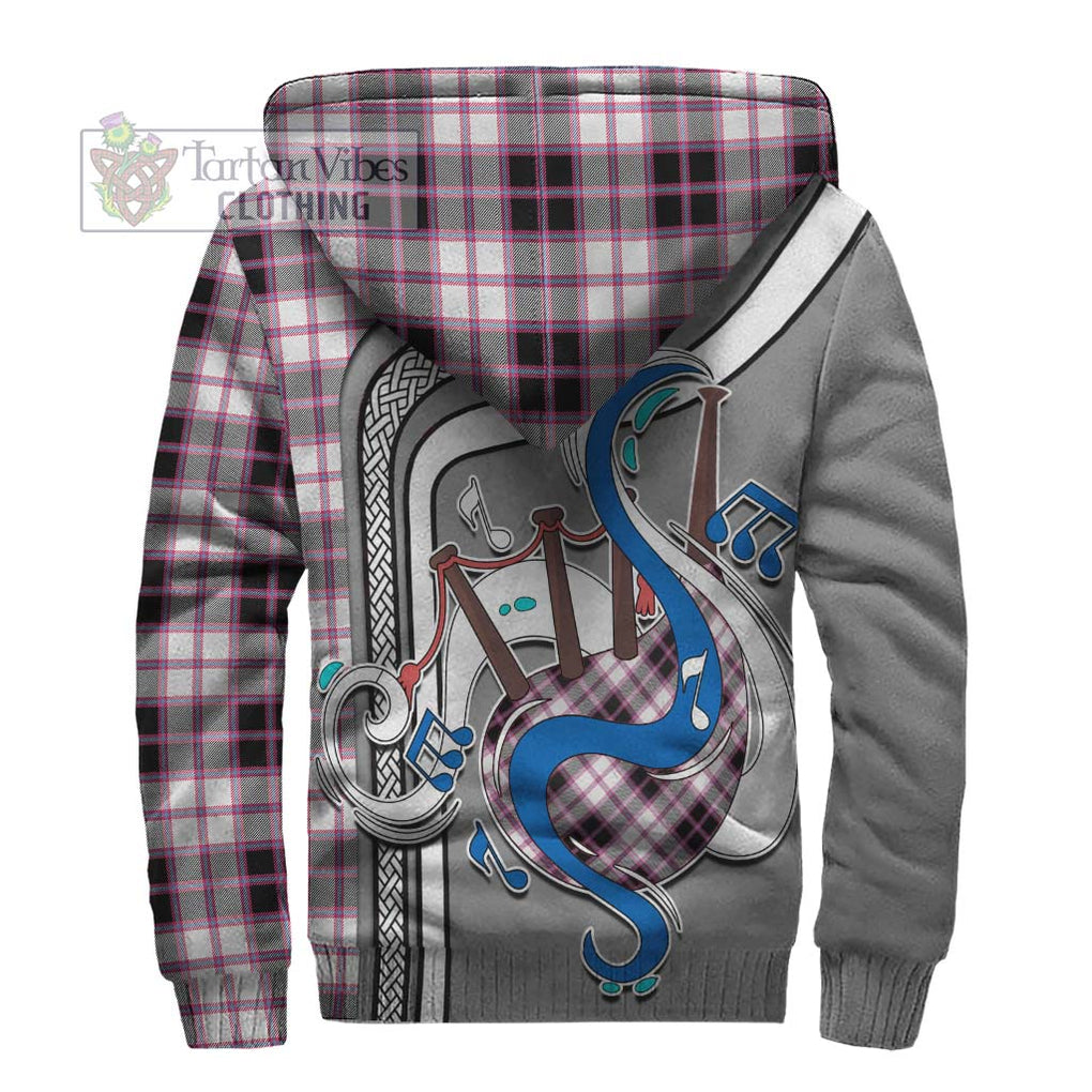 MacPherson Hunting Modern Tartan Sherpa Hoodie with Epic Bagpipe Style - Tartanvibesclothing Shop