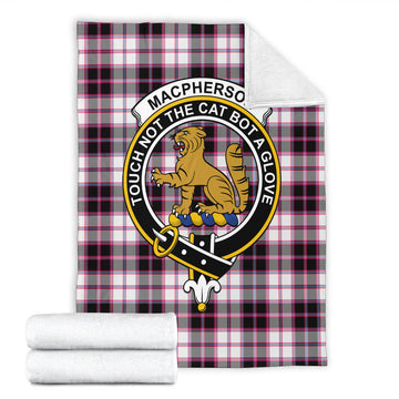 MacPherson Hunting Modern Tartan Blanket with Family Crest