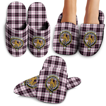 MacPherson Hunting Modern Tartan Home Slippers with Family Crest