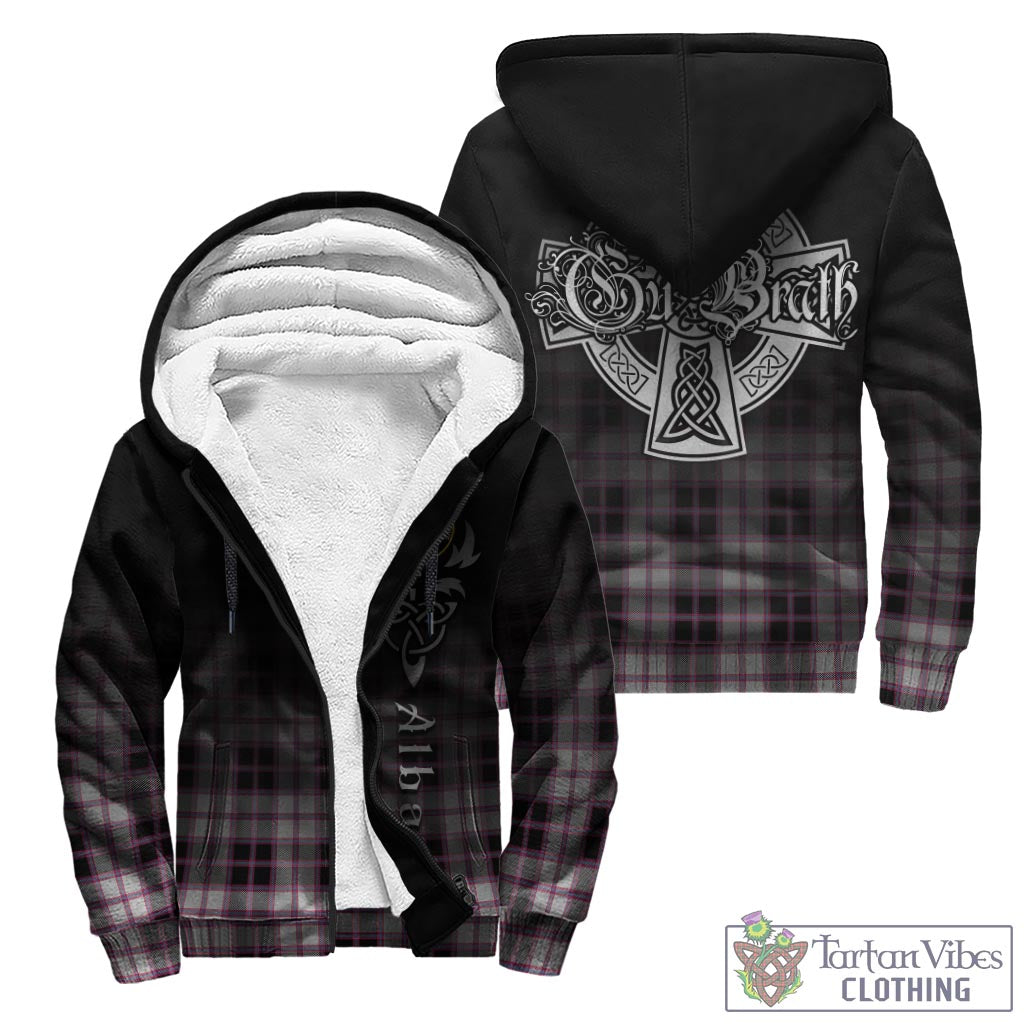 Tartan Vibes Clothing MacPherson Hunting Modern Tartan Sherpa Hoodie Featuring Alba Gu Brath Family Crest Celtic Inspired