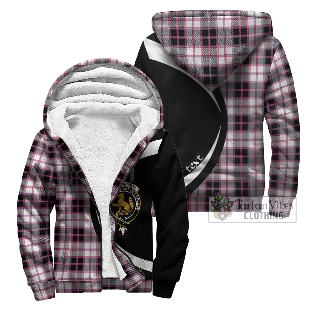 MacPherson Hunting Modern Tartan Sherpa Hoodie with Family Crest Circle Style Unisex - Tartan Vibes Clothing