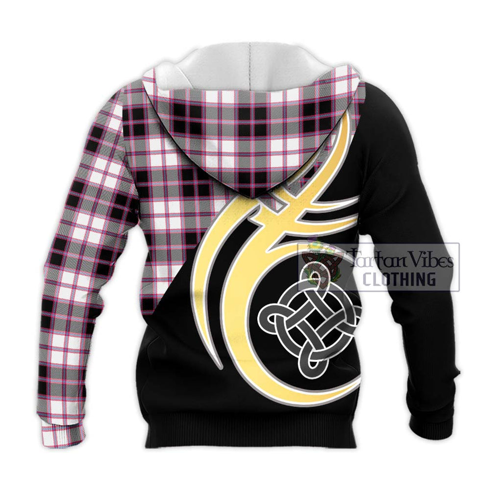 MacPherson Hunting Modern Tartan Knitted Hoodie with Family Crest and Celtic Symbol Style - Tartan Vibes Clothing