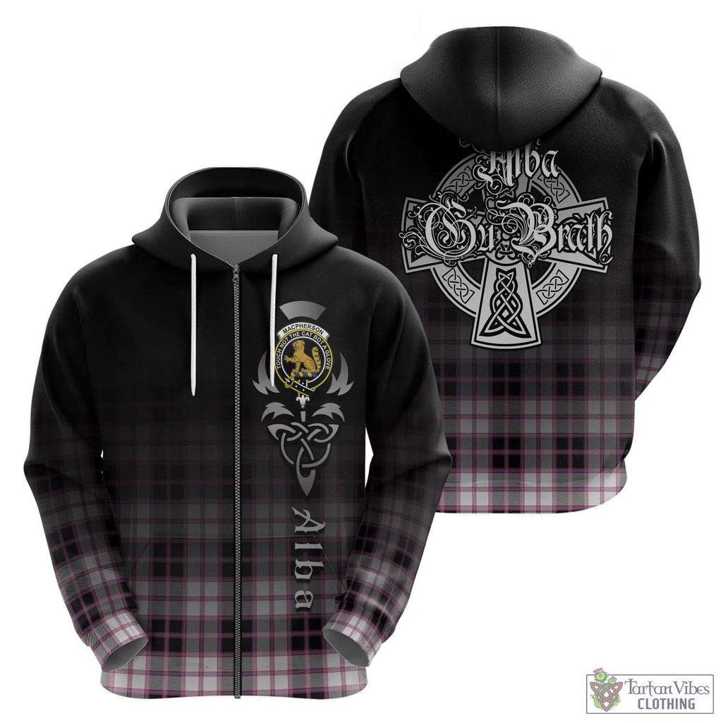 Tartan Vibes Clothing MacPherson Hunting Modern Tartan Hoodie Featuring Alba Gu Brath Family Crest Celtic Inspired