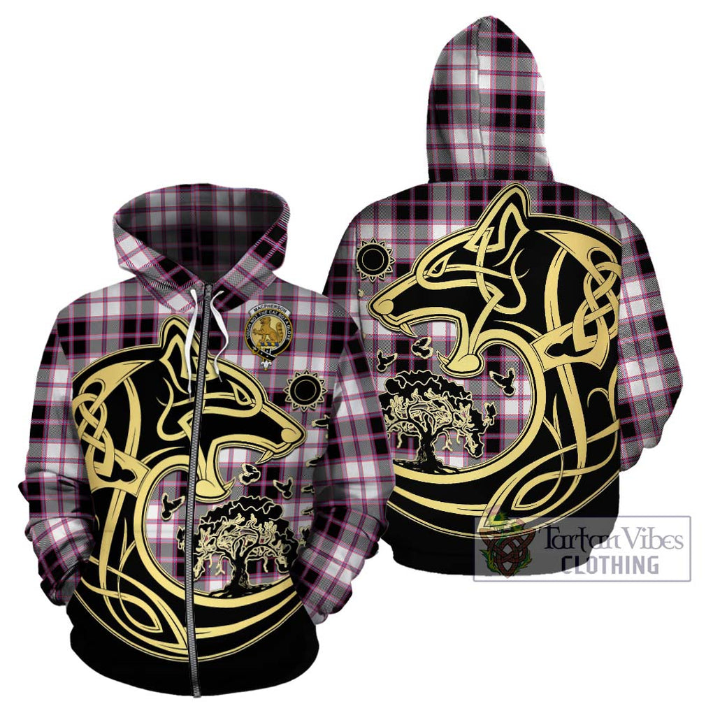 MacPherson Hunting Modern Tartan Hoodie with Family Crest Celtic Wolf Style - Tartan Vibes Clothing