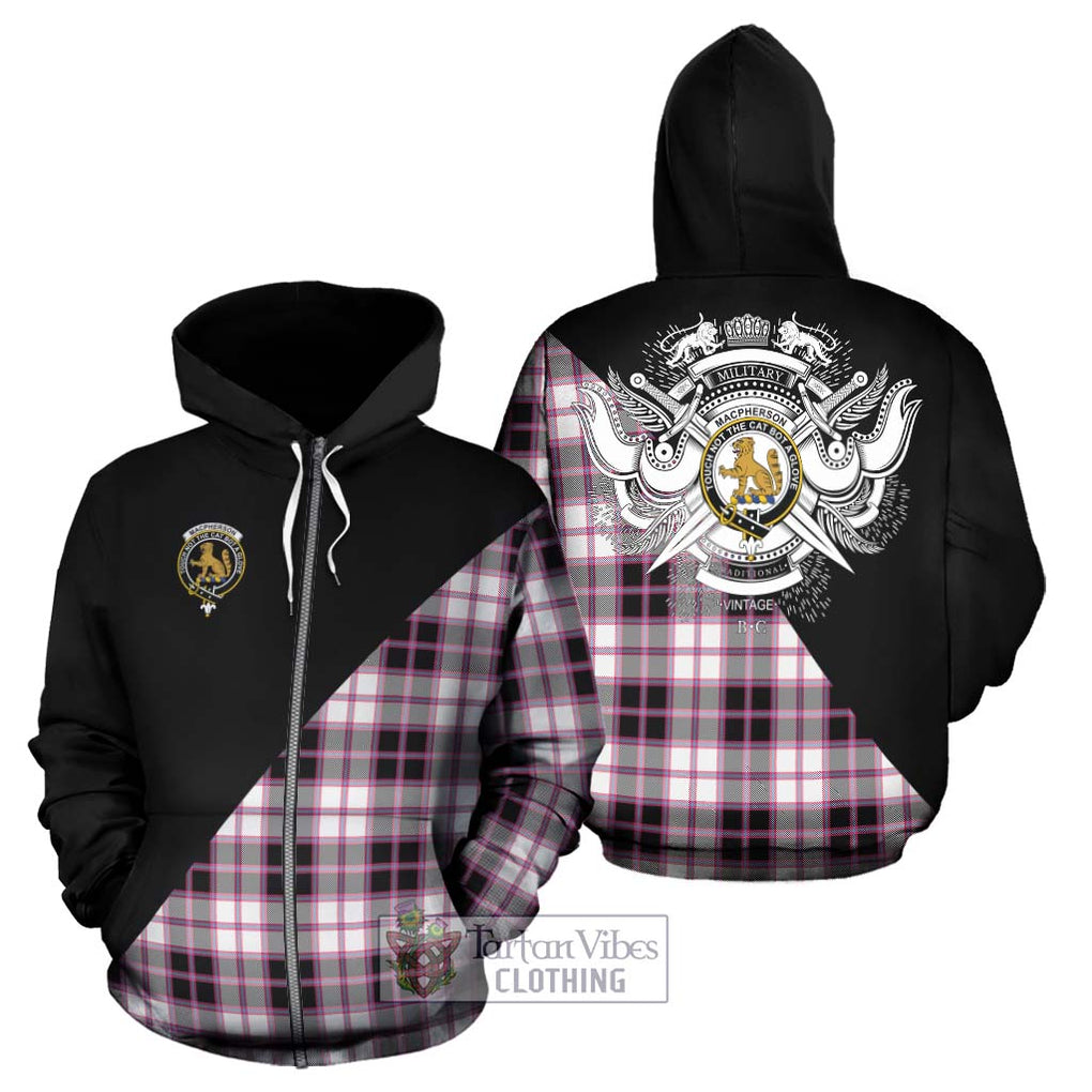 MacPherson Hunting Modern Tartan Hoodie with Family Crest and Military Logo Style - Tartanvibesclothing Shop