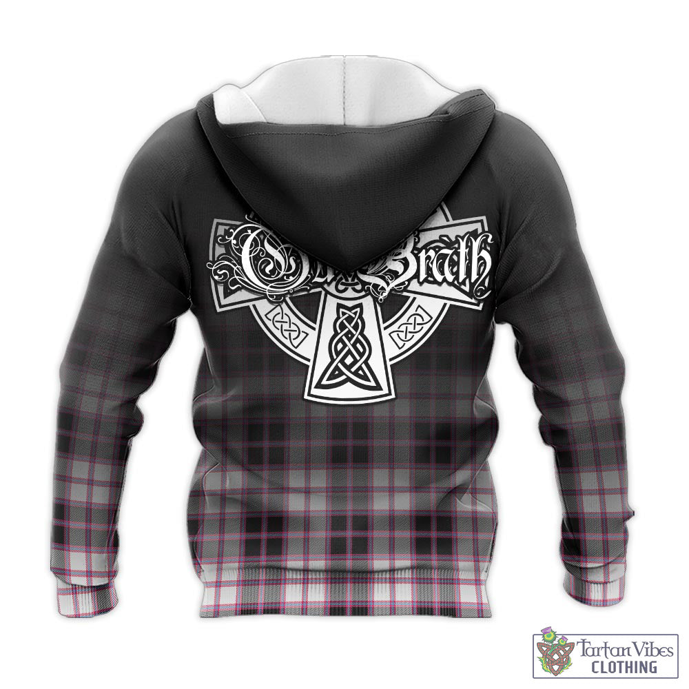 Tartan Vibes Clothing MacPherson Hunting Modern Tartan Knitted Hoodie Featuring Alba Gu Brath Family Crest Celtic Inspired