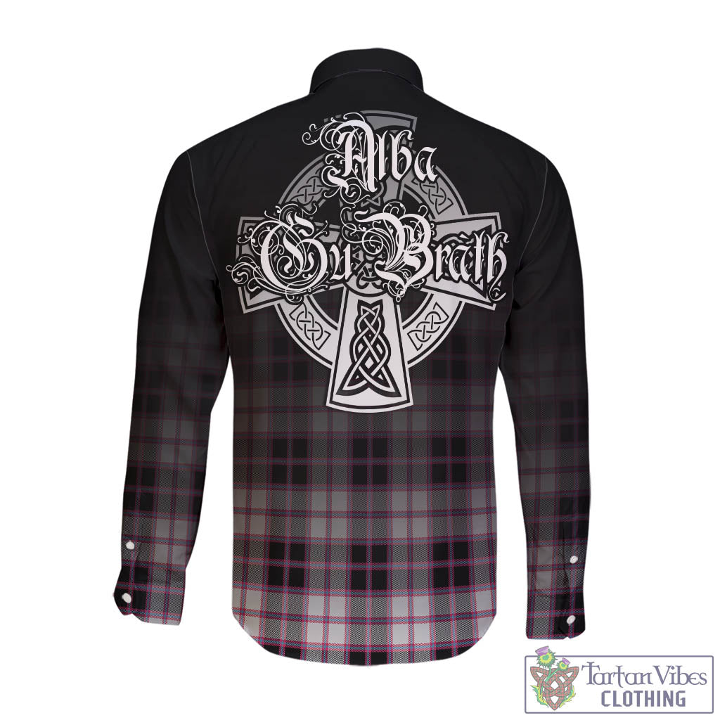 Tartan Vibes Clothing MacPherson Hunting Modern Tartan Long Sleeve Button Up Featuring Alba Gu Brath Family Crest Celtic Inspired