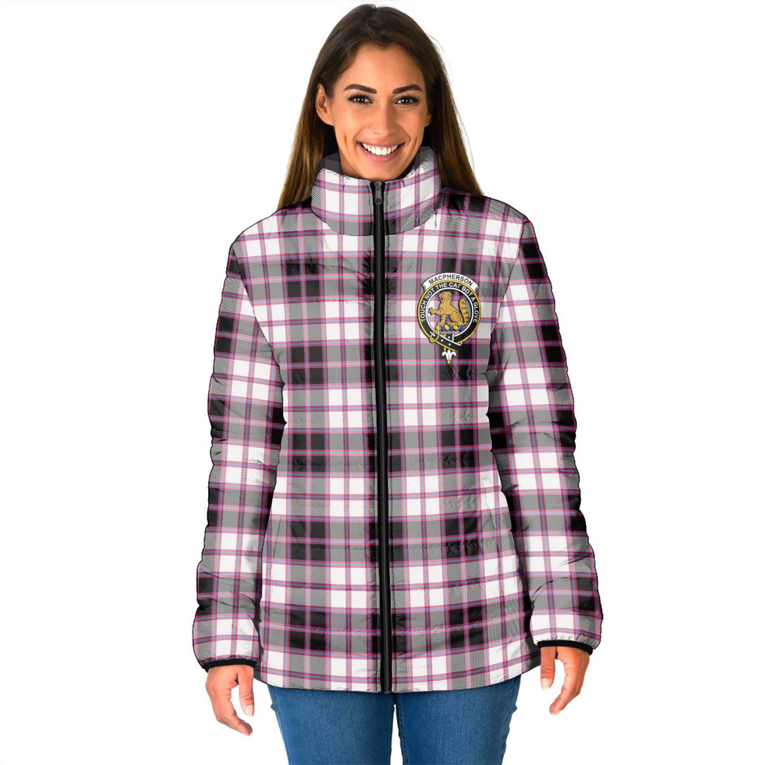 MacPherson Hunting Modern Tartan Padded Jacket with Family Crest - Tartan Vibes Clothing