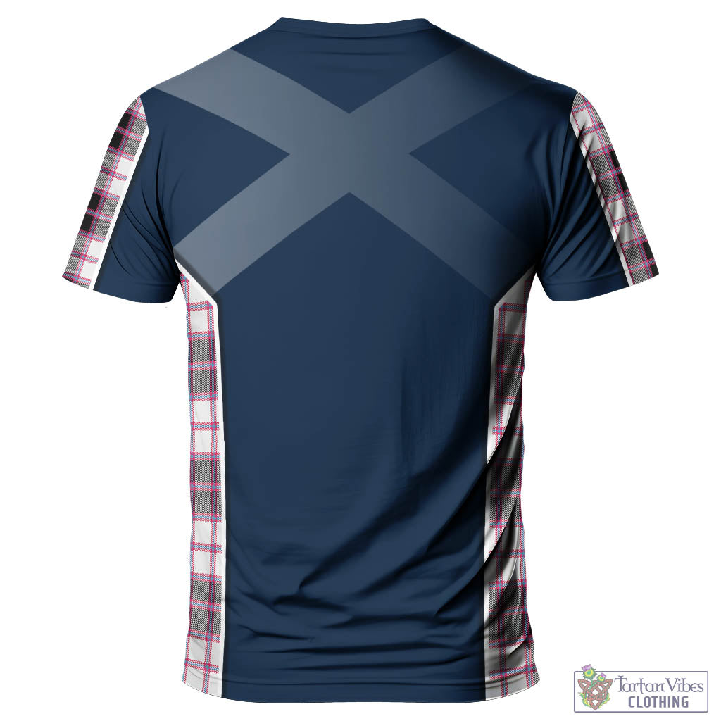 Tartan Vibes Clothing MacPherson Hunting Modern Tartan T-Shirt with Family Crest and Scottish Thistle Vibes Sport Style