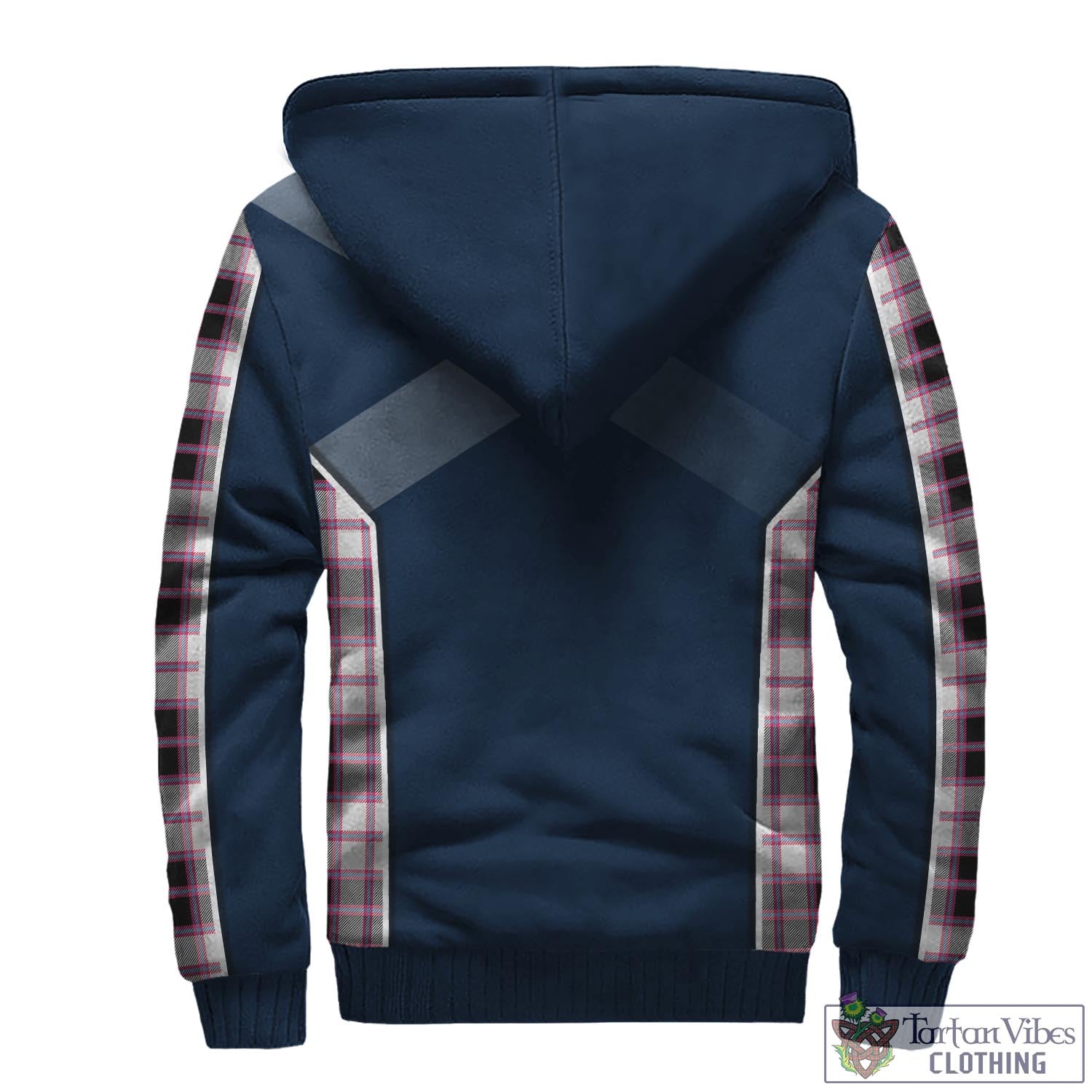 Tartan Vibes Clothing MacPherson Hunting Modern Tartan Sherpa Hoodie with Family Crest and Scottish Thistle Vibes Sport Style