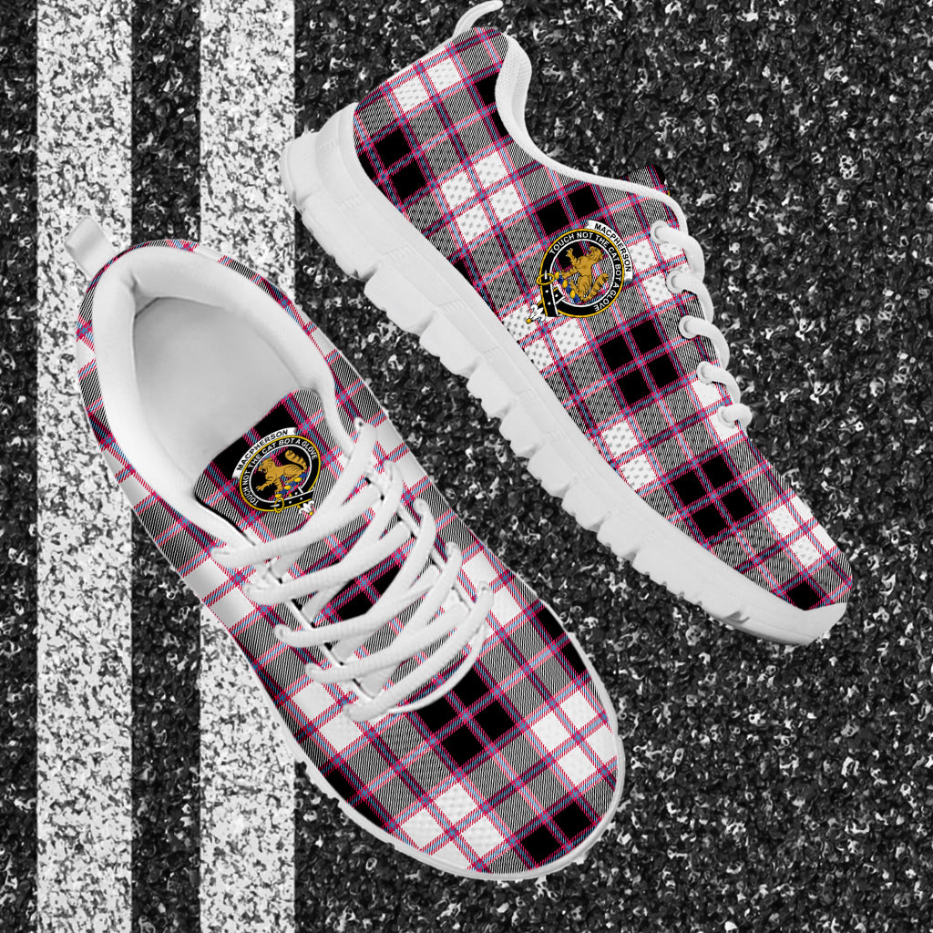 MacPherson Hunting Modern Tartan Sneakers with Family Crest - Tartan Vibes Clothing