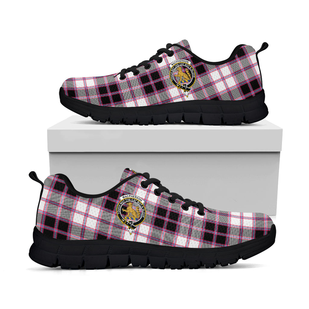 MacPherson Hunting Modern Tartan Sneakers with Family Crest - Tartan Vibes Clothing