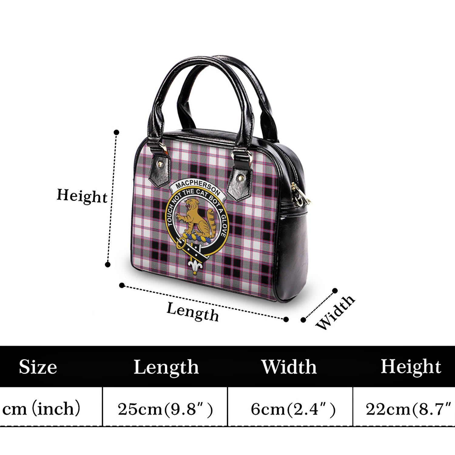 MacPherson Hunting Modern Tartan Shoulder Handbags with Family Crest - Tartanvibesclothing