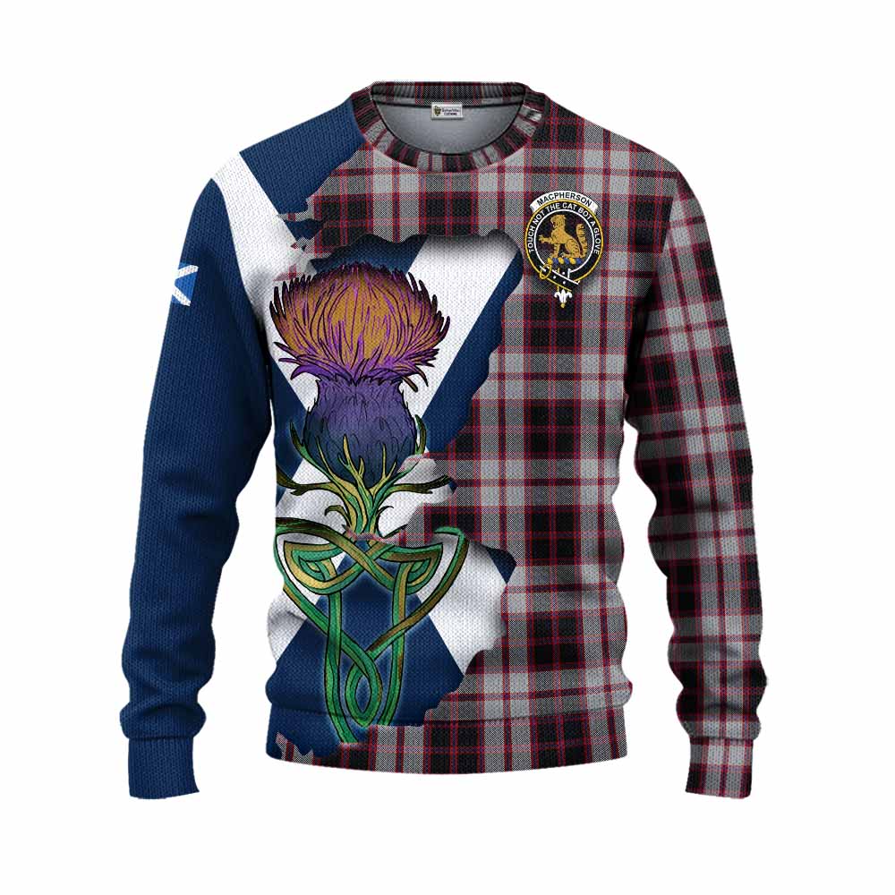 MacPherson (McPherson) Tartan Family Crest Knitted Sweater Scottish Thistle Celtic Inspired Unisex - Tartan Vibes Clothing