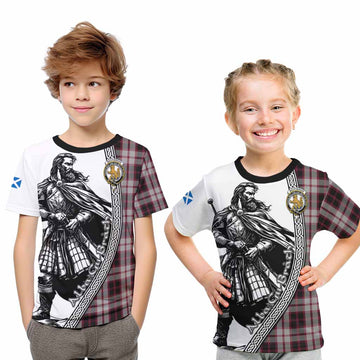 MacPherson (McPherson) Tartan Clan Crest Kid T-Shirt with Highlander Warrior Celtic Style Youth XL Size14 - Tartan Vibes Clothing