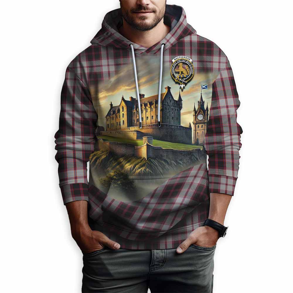 MacPherson (McPherson) Tartan Family Crest Hoodie with Scottish Ancient Castle Style Pullover Hoodie - Tartan Vibes Clothing