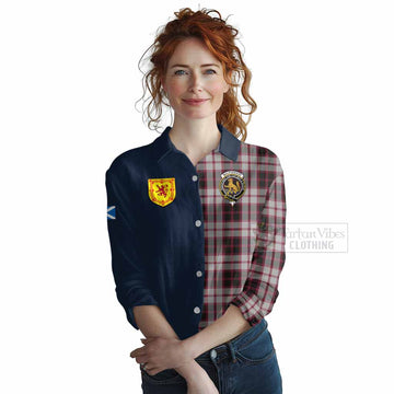 MacPherson (McPherson) Tartan Women's Casual Shirt Alba with Scottish Lion Royal Arm Half Style