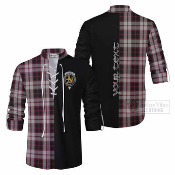 MacPherson (McPherson) Tartan Ghillie Kilt Shirt with Family Crest and Half Of Me Style