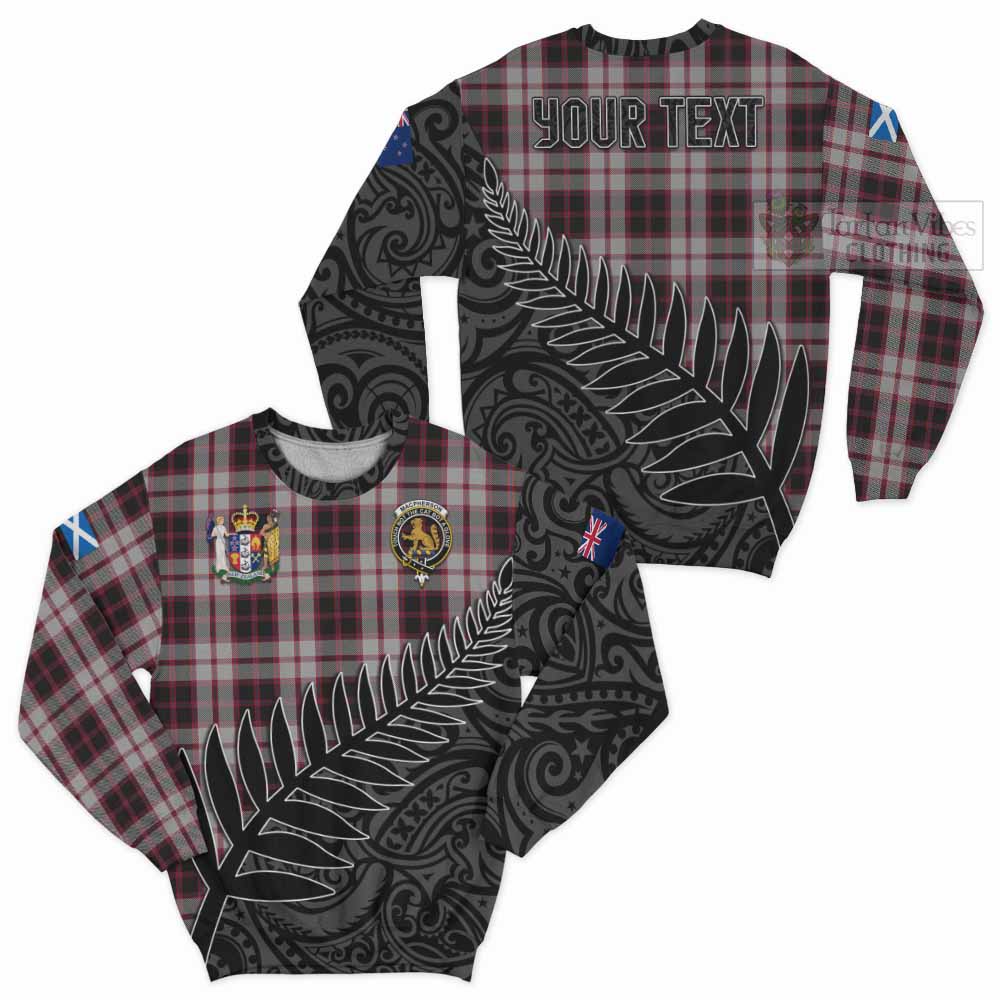 Tartan Vibes Clothing MacPherson (McPherson) Crest Tartan Sweatshirt with New Zealand Silver Fern Half Style