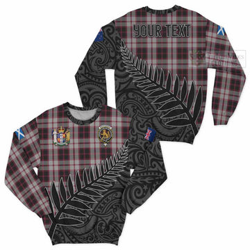 MacPherson (McPherson) Crest Tartan Sweatshirt with New Zealand Silver Fern Half Style