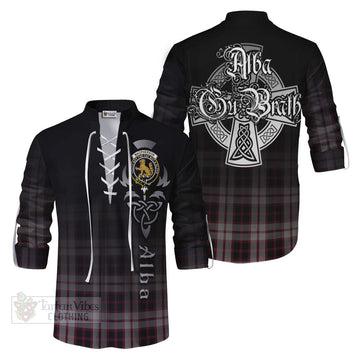 MacPherson (McPherson) Tartan Ghillie Kilt Shirt Featuring Alba Gu Brath Family Crest Celtic Inspired