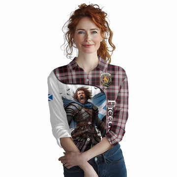 MacPherson (McPherson) Crest Tartan Women's Casual Shirt Inspired by the Freedom of Scottish Warrior