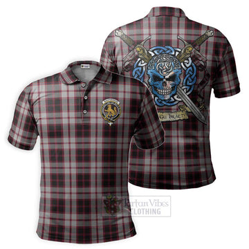 MacPherson (McPherson) Tartan Polo Shirt with Family Crest Celtic Skull Style