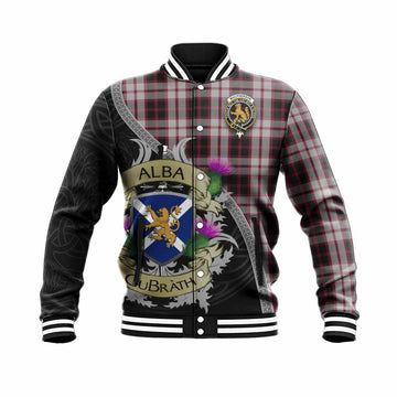 MacPherson (McPherson) Tartan Family Crest Baseball Jacket Lion Rampant Royal Thistle Shield Celtic Inspired Unisex - Tartan Vibes Clothing