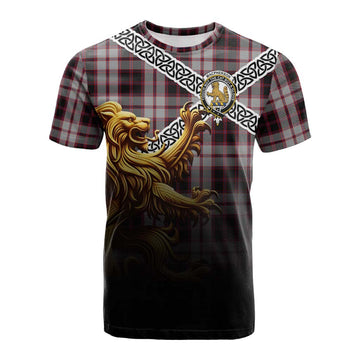 MacPherson (McPherson) Crest Tartan Cotton T-shirt with Golden Lion Emblem Celtic Style Kid's Shirt - Tartan Vibes Clothing