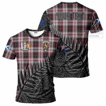 MacPherson (McPherson) Crest Tartan T-Shirt with New Zealand Silver Fern Half Style