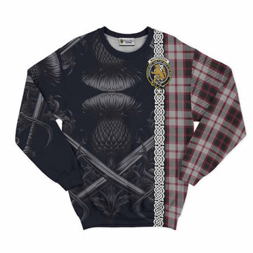 MacPherson (McPherson) Tartan Sweatshirt with Family Crest Cross Sword Thistle Celtic Vibes