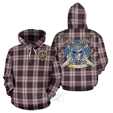 MacPherson (McPherson) Tartan Hoodie with Family Crest Celtic Skull Style